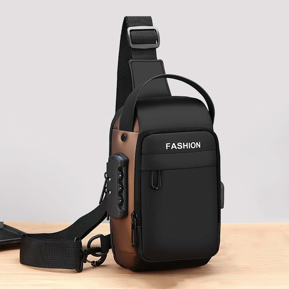 Sling Backpack Shoulder - Erkekler için USB Şarj Portlu ve