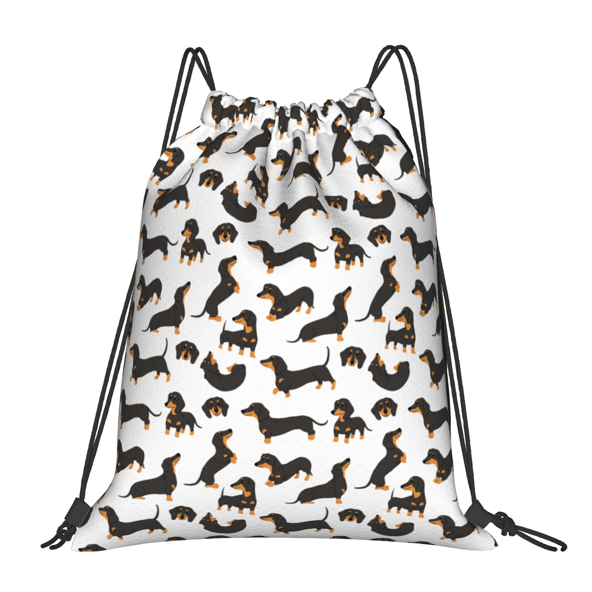 Drawstring Gym Bag - Özel Dachshund Sosis Köpek Desenli İpli