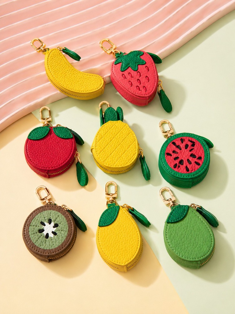 Backpack Insert Organizer - Sevimli Meyve Deri Anahtarlık Mini bozuk