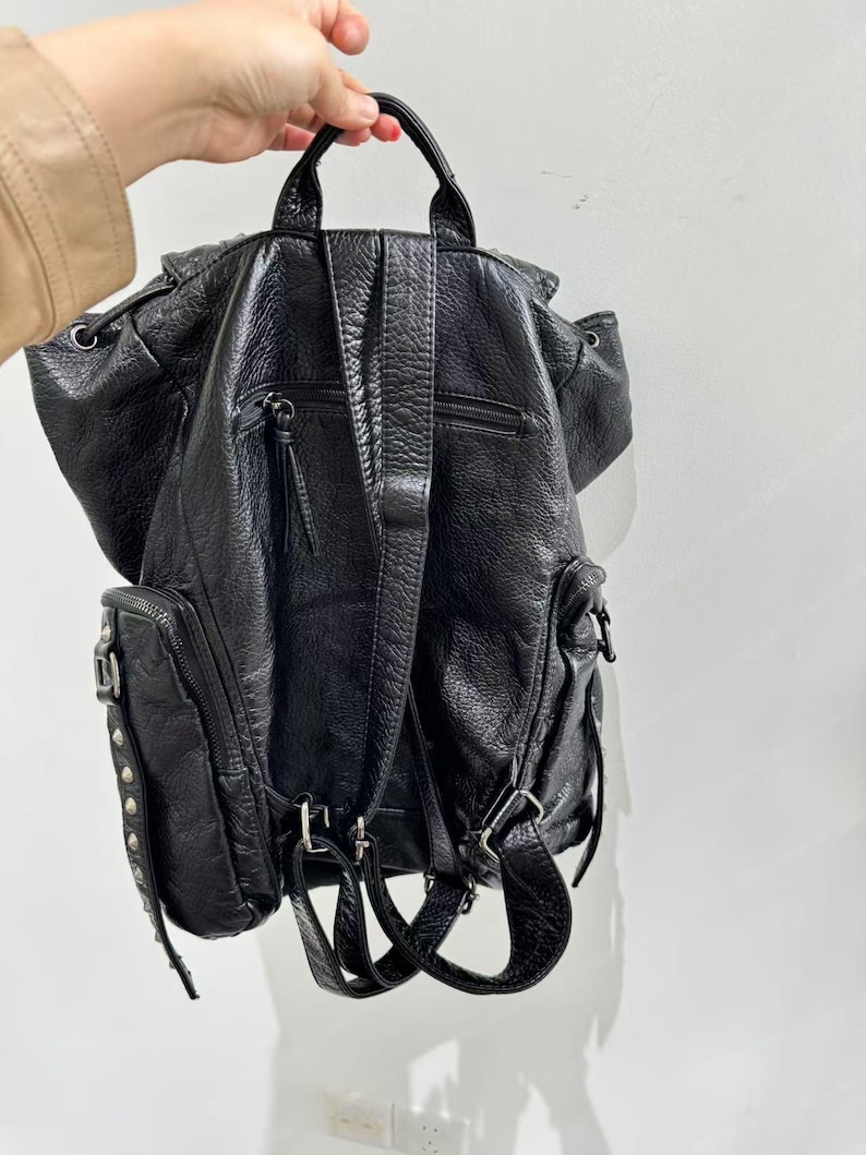 Gotik Punk PU Deri omuzdan ask - Leather Backpack Vintage incelemesi ve fiyatı